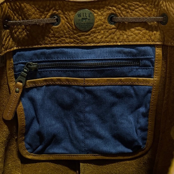 Rainier Tan Genuine Leather Backpack - Picture 6 of 6